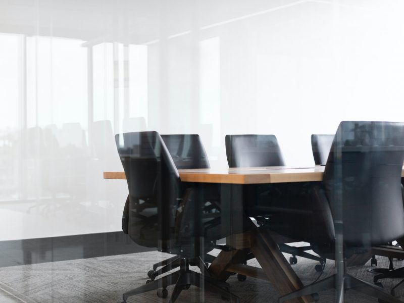 Boardroom table and chairs
